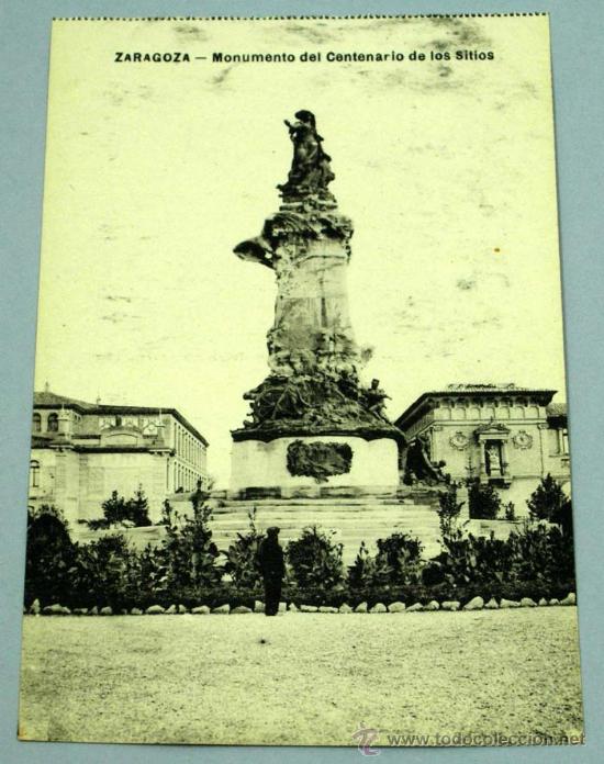 Postales: Postal Zaragoza Monumento del Centenario de los Sitios - Foto 1
