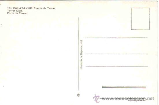 Postales: Calatayud -10 Puerta del Terrer - Foto 2