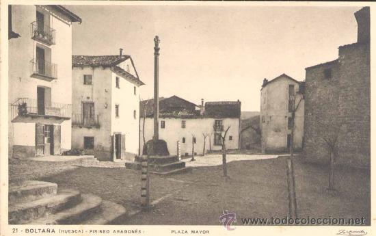 Postales: BOLTA&Ntilde;A(HUESCA).-PLAZA MAYOR - Foto 1