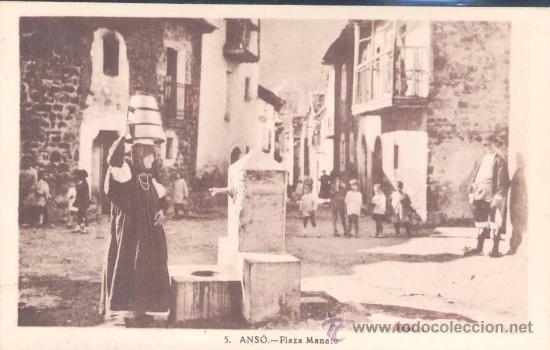 Postales: ANS&Oacute;(HUESCA).- PLAZA MANATO - Foto 1