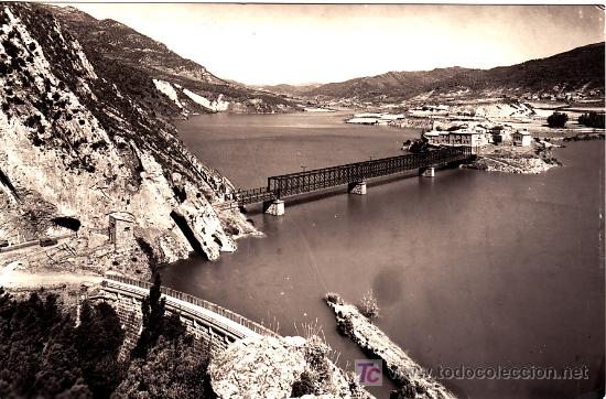 Postkarten: PS2264 PANTANO DE LA PE&Ntilde;A Y PUENTE CARRETERA FRANCIA. EDICIONES SICILIA. SIN CIRCULAR