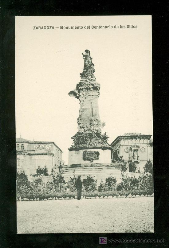 Postales: TARJETA POSTAL ANTIGUA DE ZARAGOZA. MONUMENTO DEL CENTENARIO DE LOS SITIOS. - Foto 1