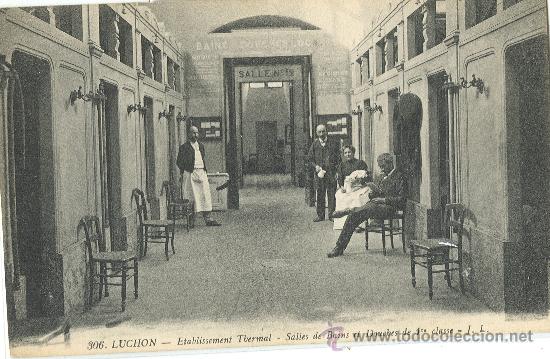 Postales: BENASQUE-LUCHON. BALNEARIO. SALA DE BA&Ntilde;OS DE 1&ordf; CLASE. HACIA 1910.