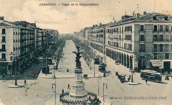 Postales: POSTAL SIN CIRCULAR DE ZARAGOZA,PASEO DE LA INDEPENDENCIA - Foto 1