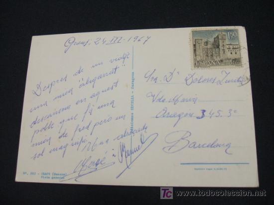 Postales: GRAUS (HUESCA) - VISTA GENERAL - A&Ntilde;O 1967 - Foto 2