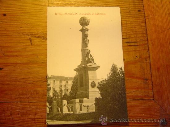 Postkarten: Interesante postal de Zaragoza.- Monumento al Justiciazgo