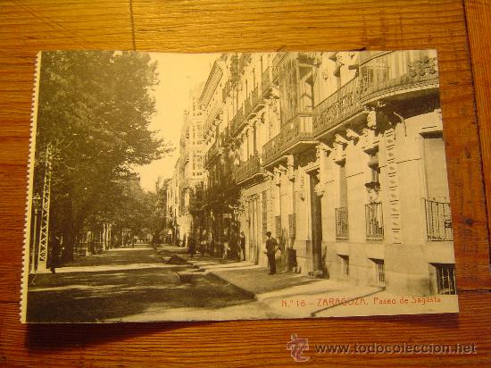 Postales: Interesante postal de Zaragoza.- Paseo Sagasta