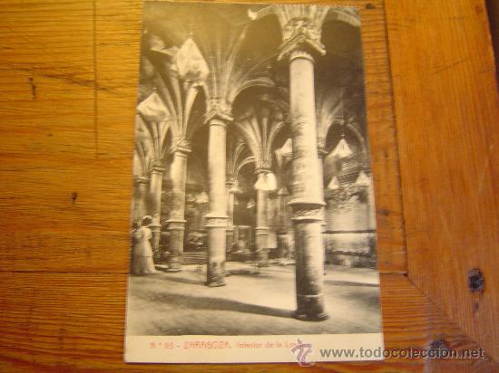 Postales: Interesante postal de Zaragoza.-Interior de la Lonja