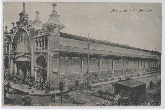 Postales: TARJETA POSTAL EL MERCADO ZARAGOZA - Foto 1