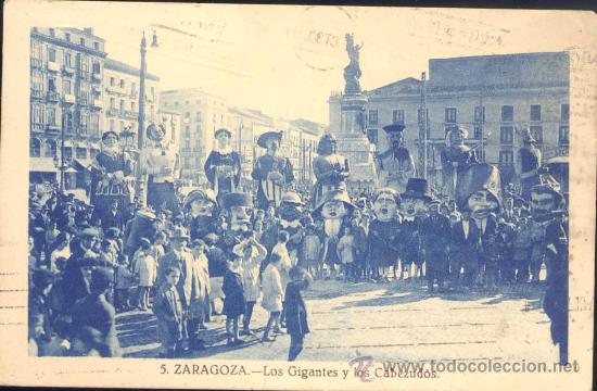 Postales: ZARAGOZA.- LOS GIGANTES Y LOS CABEZUDOS - Foto 1