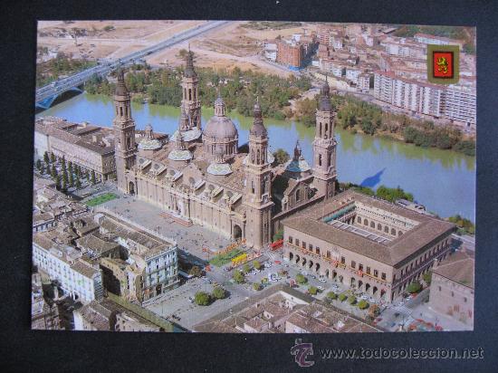Postales: POSTAL SIN CIRCULAR DE ZARAGOZA.EL PILAR,AYUNTAMIENTO Y RIO EBRO.