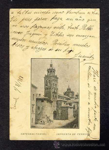 Postales: Postal de TERUEL: Catedral (Ed.Imprenta de Perruc) - Foto 1