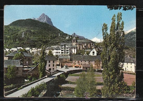 Postales: N&ordm; 28. SALLENT DE G&Aacute;LLEGO. VISTA PARCIAL. FORATATA AL FONDO