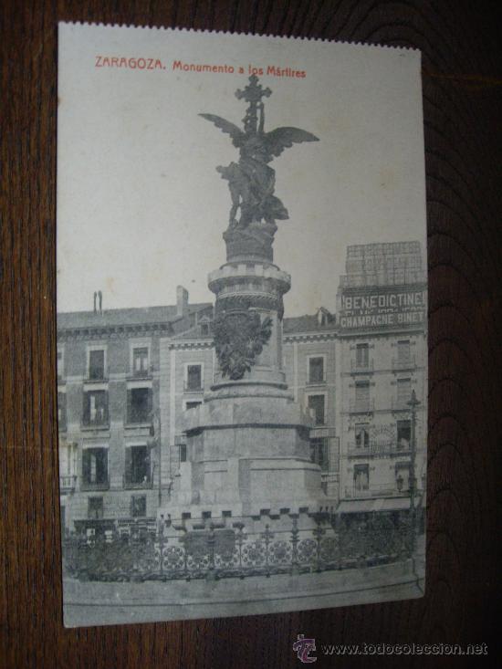 Postales: POSTAL DE ZARAGOZA MONUMENTO A LOS MARTIRES - Foto 1