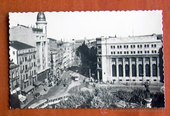 Postales: Zaragoza - Edificio del Banco de Espa&ntilde;a y Coso Bajo - Foto 1