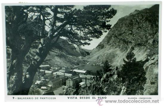 Postales: Postal Balneario de Panticosa Vista desde el Pino Ed Elos&uacute;a 1949 circulada