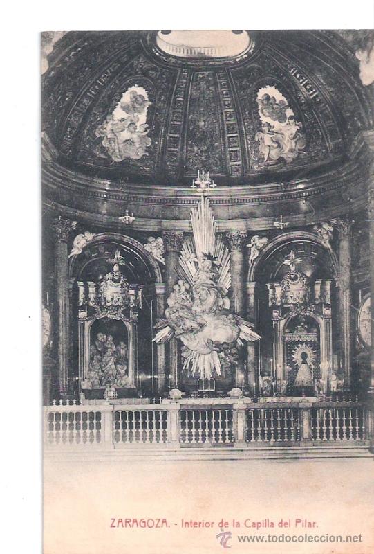 Postales: TARJETA POSTAL DE ZARAGOZA. INTERIOR DE LA CAPILLA DEL PILAR. THOMAS. - Foto 1