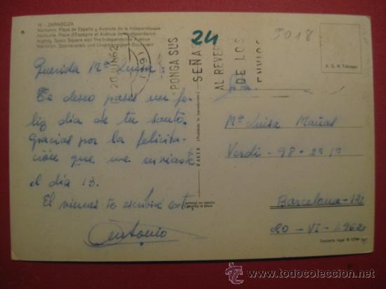 Postales: ZARAGOZA - REF.: R-9-54 - Foto 2
