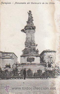 Postales: Zaragoza, monumento a los sitios, editor: No lo dice - Foto 1
