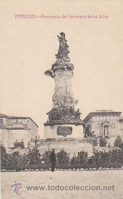 Postales: Zaragoza, monumento a los sitios, editor: No lo dice - Foto 1
