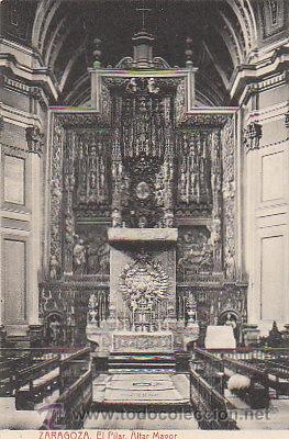 Postales: Zaragoza, el Pilar, altar mayor, editor: Thomas - Foto 1