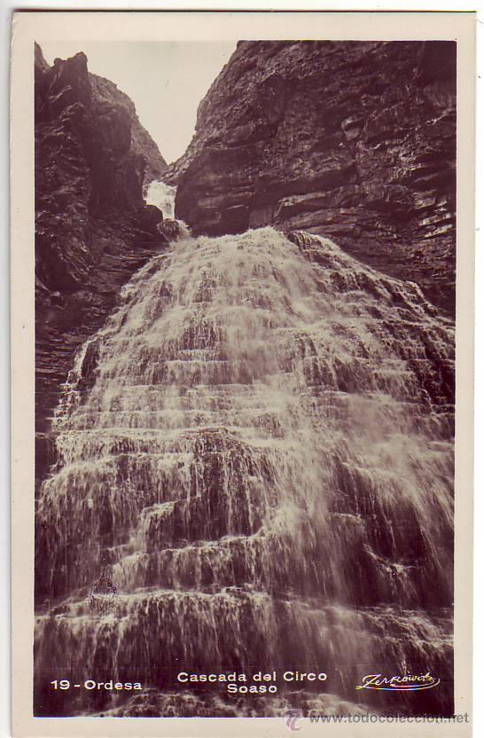Postales: 19 - ordesa - cascada del circo soaso  - postal fotografica - talleres zerkowitz