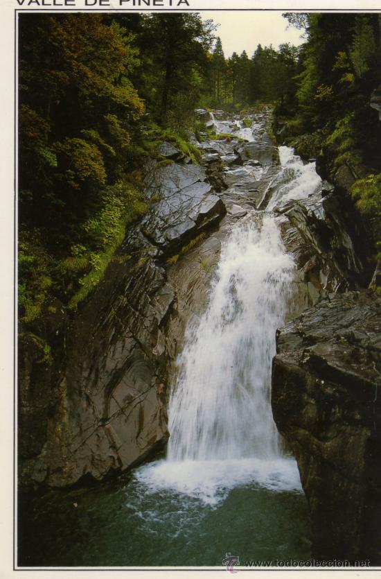 Postales: VALLE DE PINETA PIRINEO ARAGON&Eacute;S CASCADA DE LA LARRI EDICIONES SICILIA NUEVA