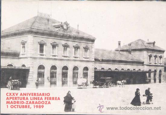 Postales: ZARAGOZA.- ESTACI&Oacute;N DE CAMPO SEPULCRO.-LINEA MADRID-ZARAGOZA-ALICANTE.INAUGURADA EN 1896.