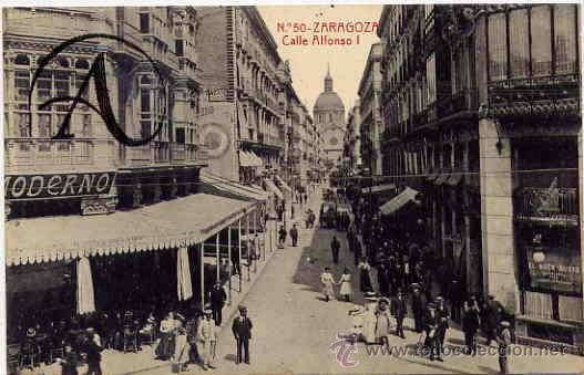 Postales: ZARAGOZA, calle Alfonso I. - Foto 1