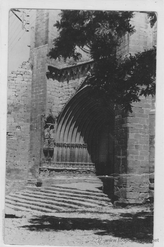 Postales: POSTAL VALDERROBRES PORTADA DE LA IGLESIA - Foto 1