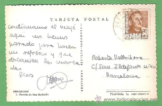 Postales: POSTAL DE BENABARRE ERMITA DE SAN MEDARNO - Foto 2
