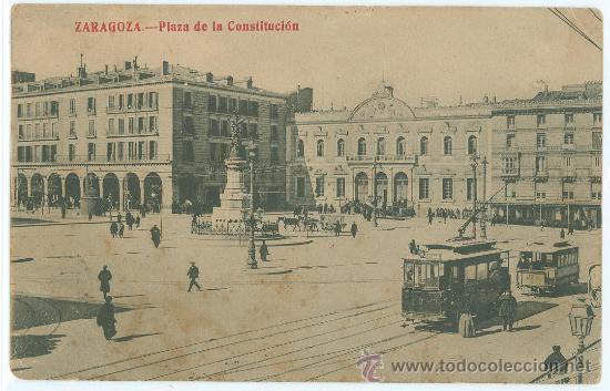 Postales: ZARAGOZA, PLAZA DE LA CONSTITUCION - Foto 1