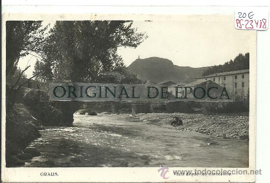 Postales: (PS-23418)POSTAL DE GRAUS(HUESCA)-VISTA DESDE LOS MERCADOS