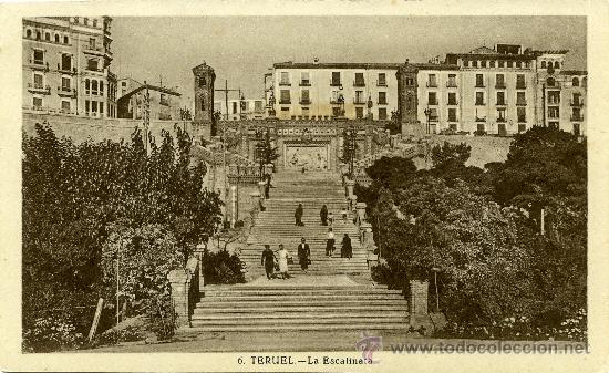 Postales: Postal antigua Teruel La escalinata - Foto 1