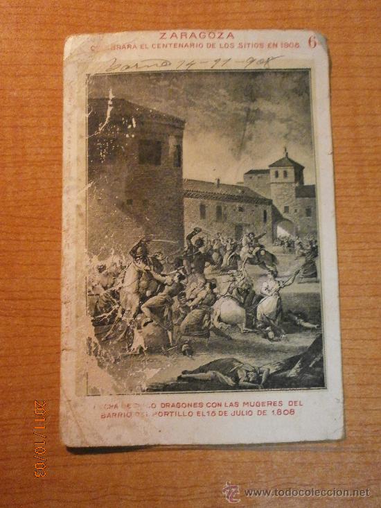 Postales: POSTAL ZARAGOZA CENTENARIO DE LOS SITIOS EN 1908 CIRCULADA - Foto 1