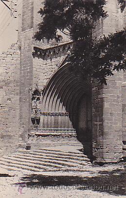 Postales: POSTAL VALDERROBRES PORTADA DE LA IGLESIA - Foto 1