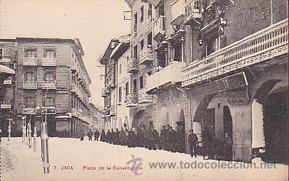 Postales: POSTAL JACA PLAZA DE LA CONSTITUCION - Foto 1