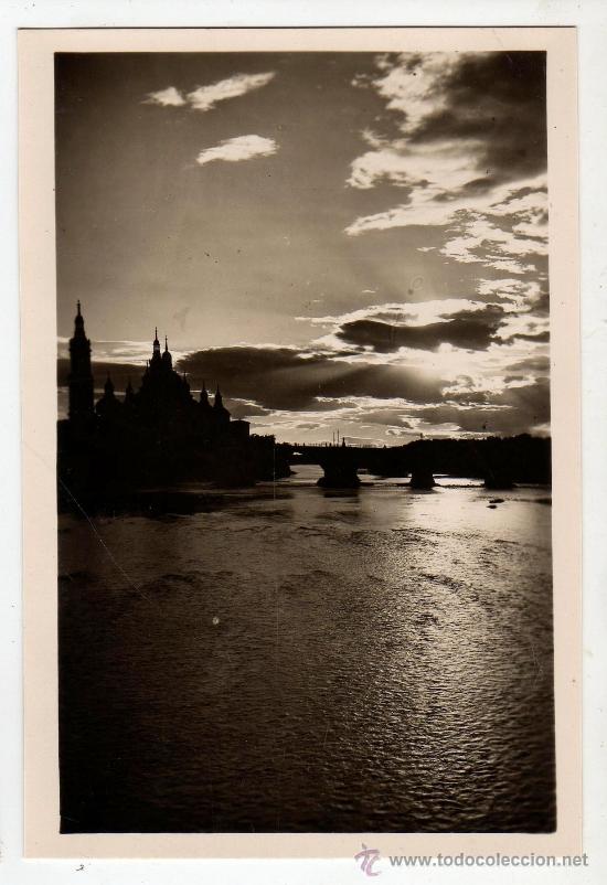Postales: FOTO POSTAL DE ZARAGOZA PUESTA DE SOL - Foto 1