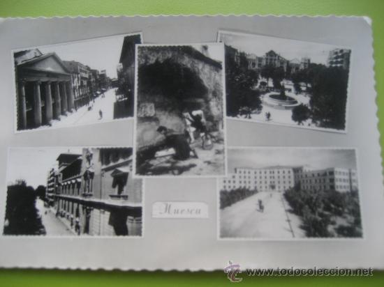 Postales: Huesca. Multivistas. Ed. Darvi. Circulada 1956 - Foto 1