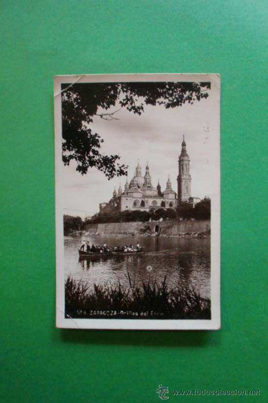 Postales: N&ordm; 8 ZARAGOZA - ORILLAS DEL EBRO - Foto 1