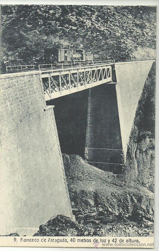 Postais: BARRANCO DE ARRAGUAS LOCOMOTORA MAQUINA TREN JACA