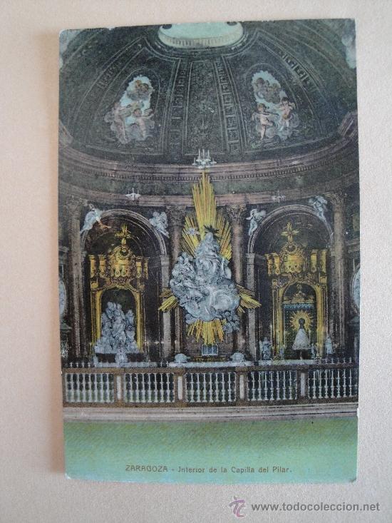 Postales: Zaragoza. Interior de la Capilla del Pilar. - Foto 1