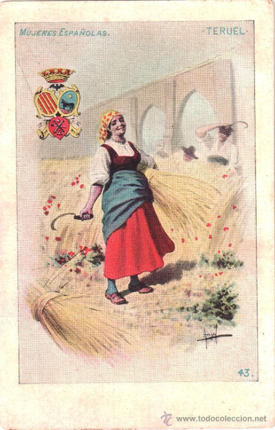 Postales: Mujeres Espa&ntilde;olas. Teruel - Foto 1