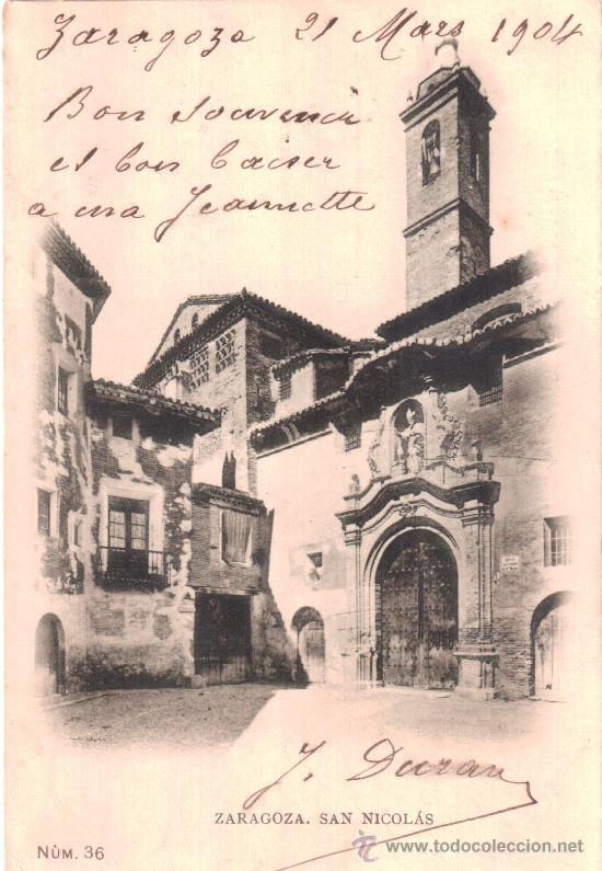 Postales: Postal de Zaragoza. San Nicol&aacute;s - Foto 1