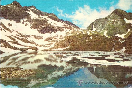 Postales: BALNEARIO DE PANTICOSA (HUESCA), LAGOS AZULES, COLLAO DE TEBARRAY, MACIZO DEL INFIERNO -CIRCULADA