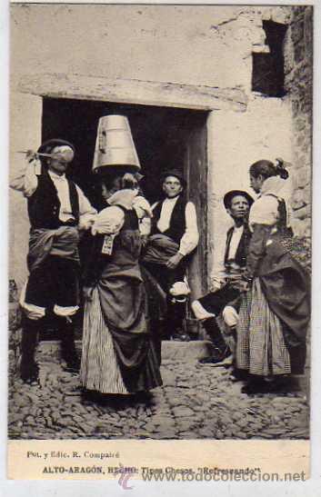 Postales: Alto Aragon. Compaire. Hecho. Tipos Chesos. Refrescando. Hauser. Sin circular.