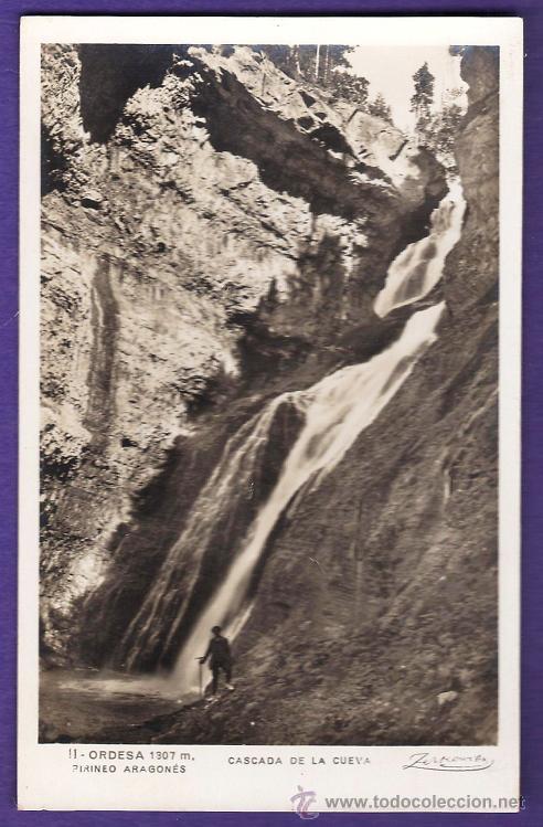 Postales: ordesa - cascada de la cueva - n&ordm; 11 - ed. zerkowitz - sin circular - a&ntilde;os 40 / 50 - x
