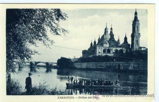 Postales: POSTAL ZARAGOZA ORILLAS DEL EBRO - Foto 1