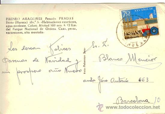 Postales: Broto - Huesca - Postal Pensi&oacute;n Pradas - Foto 2