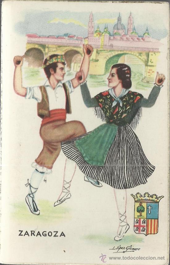 Postales: ZARAGOZA TRAJE TIPICO SIN ESCRIBIR - Foto 1